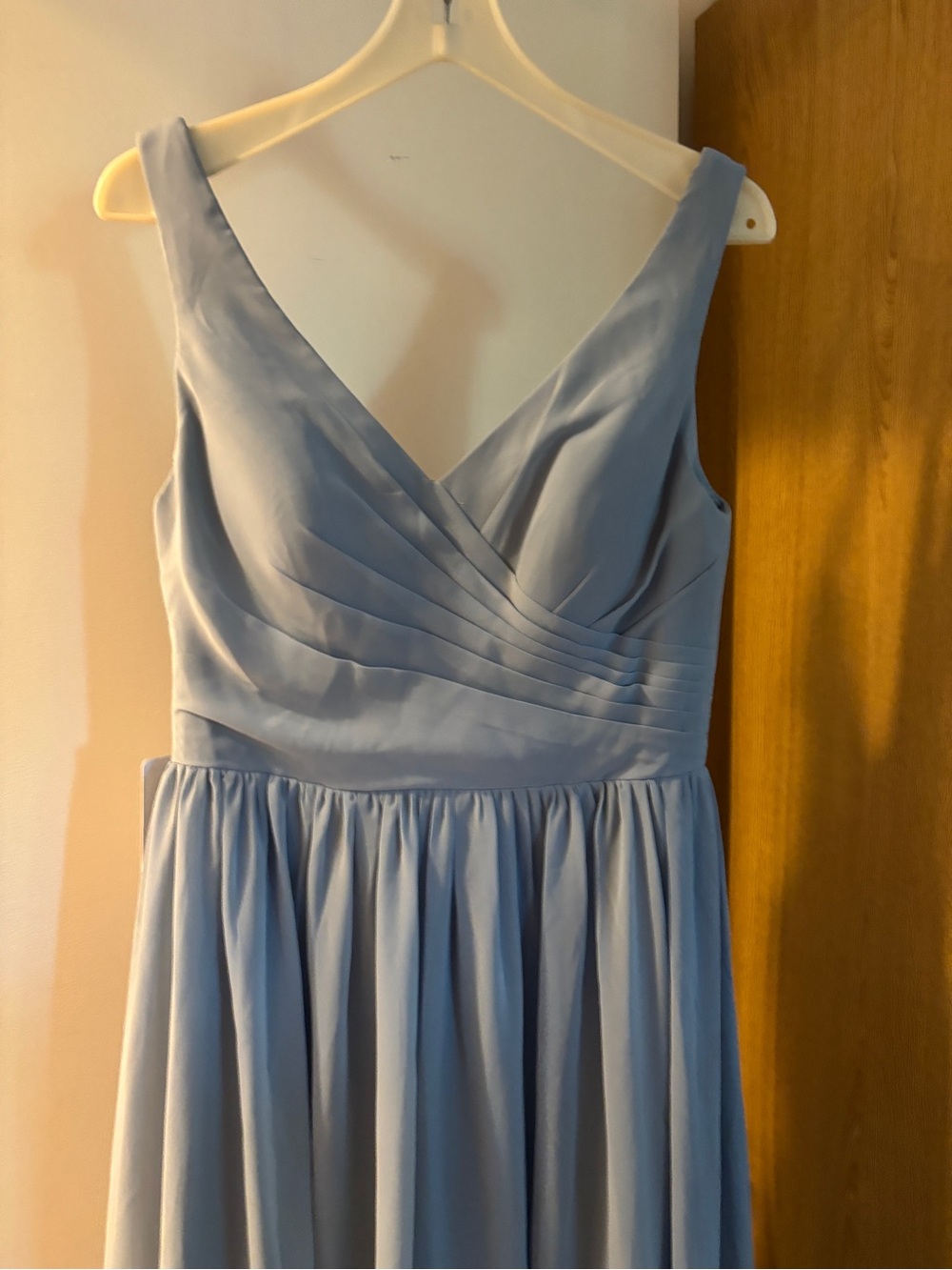Azazie Dusty Blue V-Neck Dress